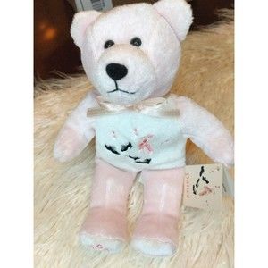 Dance Bear Plush 8" recital gift dancer tap jazz ballet pink white bear